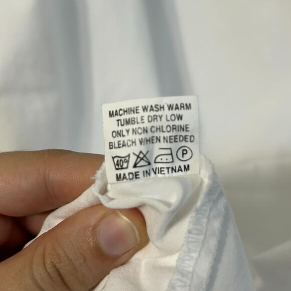 Emily Lacey Lake Forest Embroidered Night Shirt Vintage Women's Sz M White Beach - Picture 6 of 6